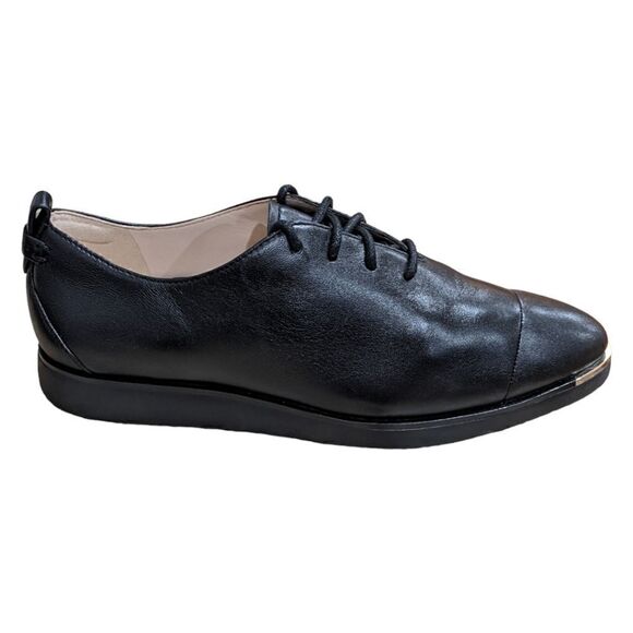 Cole Haan Grand Ambition Black Leather Lace Up Oxford Wing Tip Shoes Sz 6 1/2 B - Picture 6 of 12